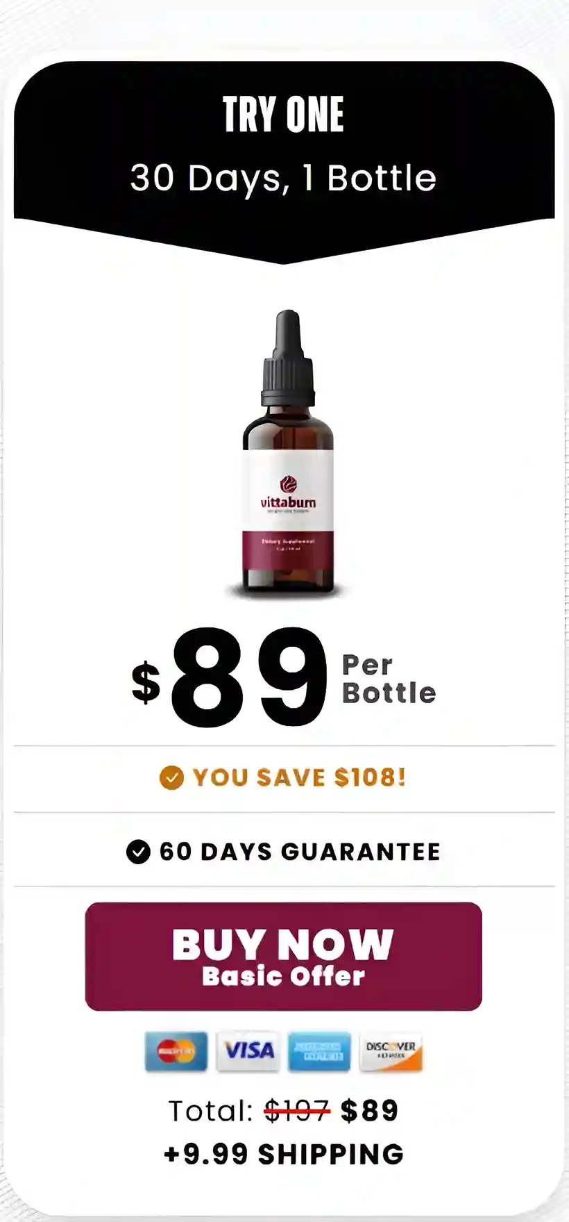 Vittaburn 1 Bottle pricing